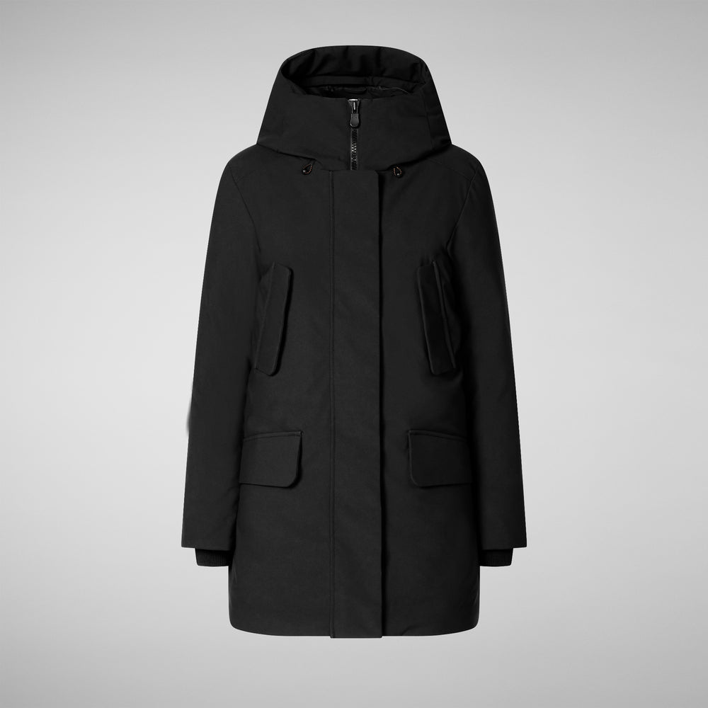 Save the duck PARKA DONNA CON CAPPUCCIO SOLEIL NERO Economico