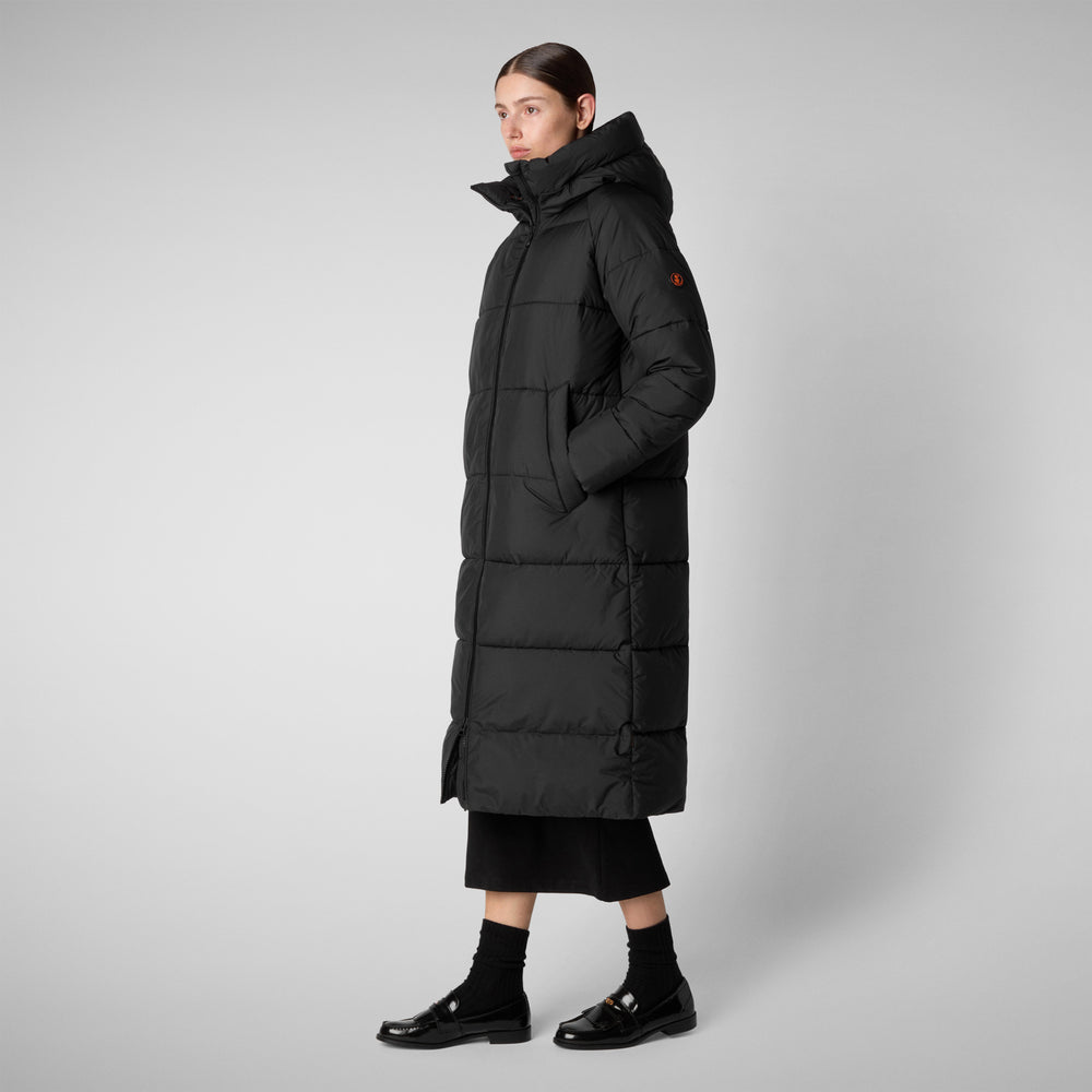 Save the duck PIUMINO ANIMAL FREE CON CAPPUCCIO DONNA JANIS NERO Offerte
