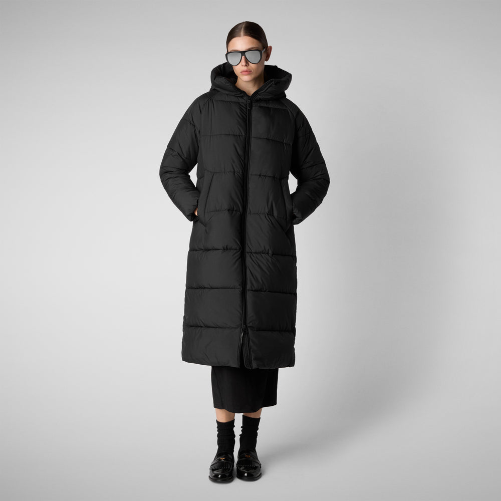 Save the duck PIUMINO ANIMAL FREE CON CAPPUCCIO DONNA JANIS NERO Offerte