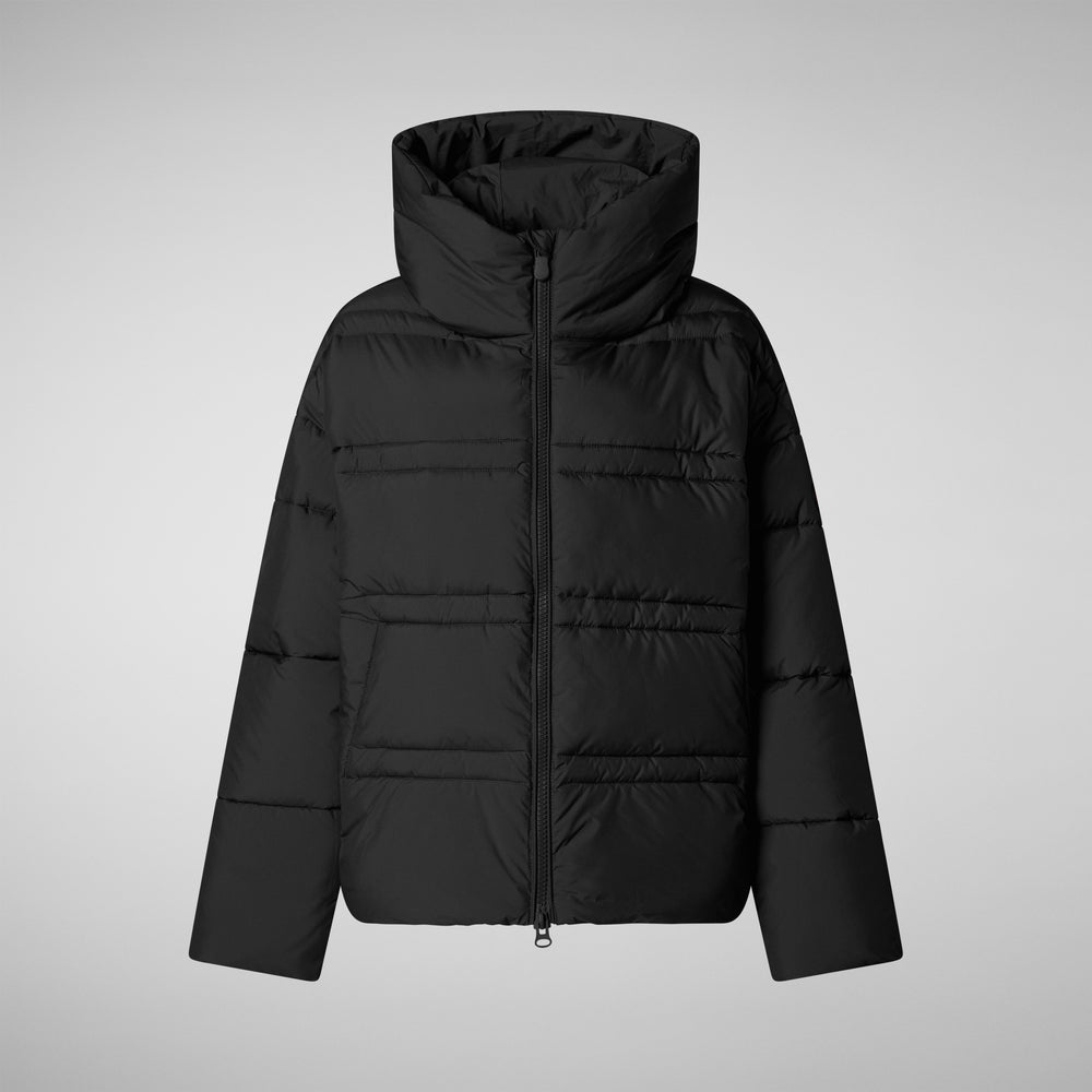 Save the duck PIUMINO ANIMAL FREE CON CAPPUCCIO DONNA KERI NERO In Linea