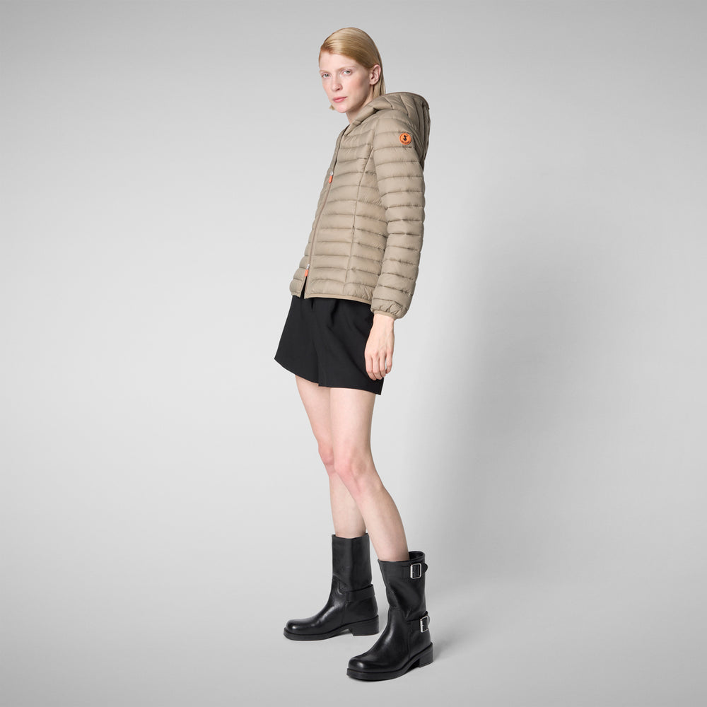Save the duck Piumino animal free con cappuccio donna Daisy Grigio elefante Vendita Calda