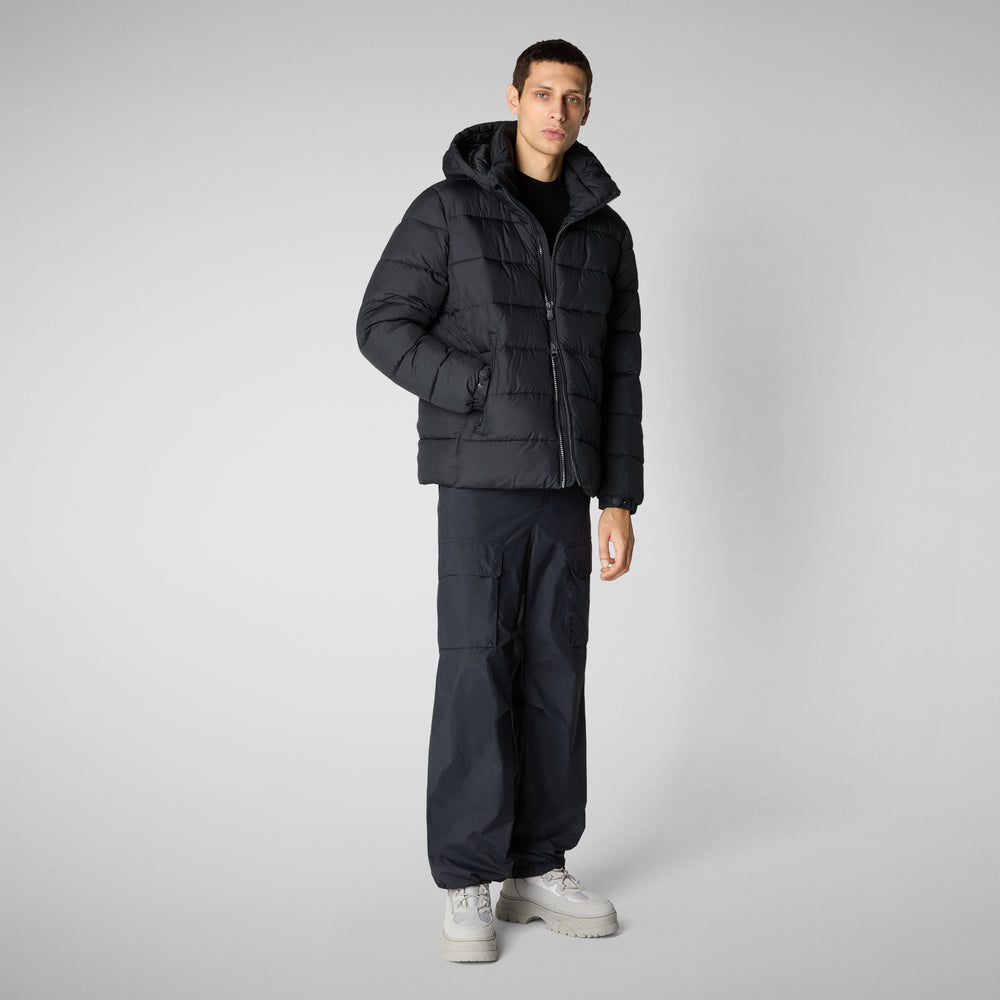 Save the duck PIUMINO ANIMAL FREE CON CAPPUCCIO UOMO LOIS NERO Negozio