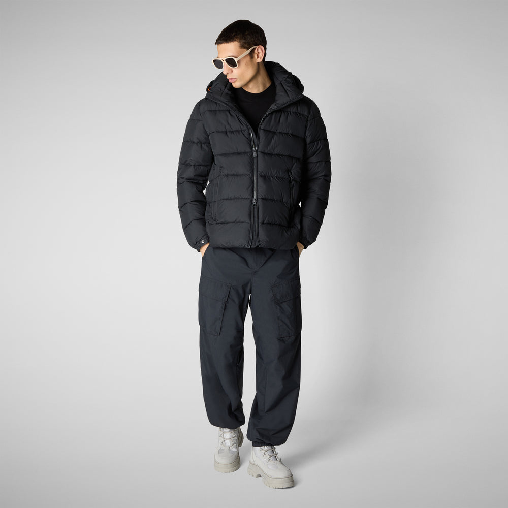 Save the duck PIUMINO ANIMAL FREE CON CAPPUCCIO UOMO LOIS NERO Negozio