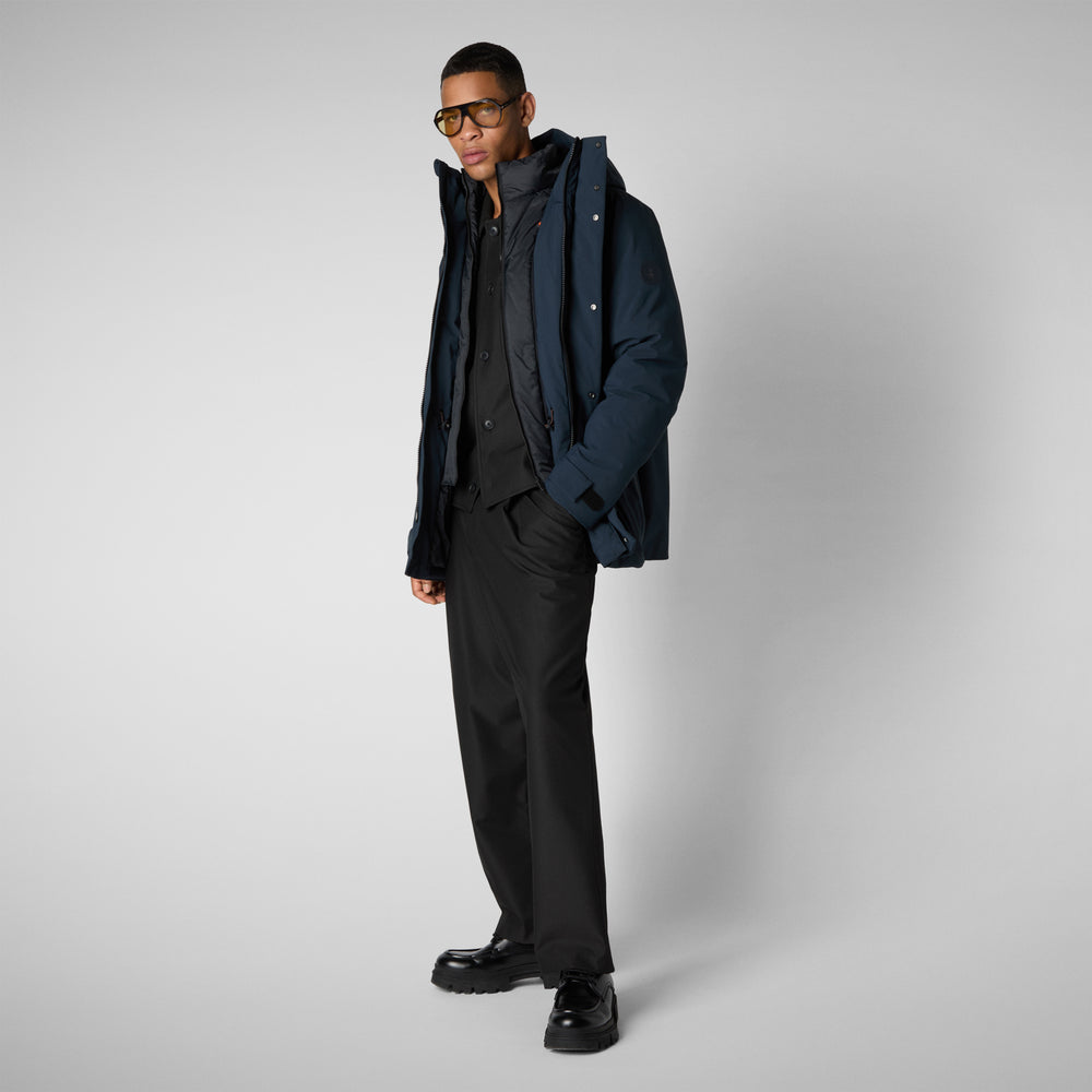 Save the duck PARKA UOMO WILDER IN BLU NERO Nuova