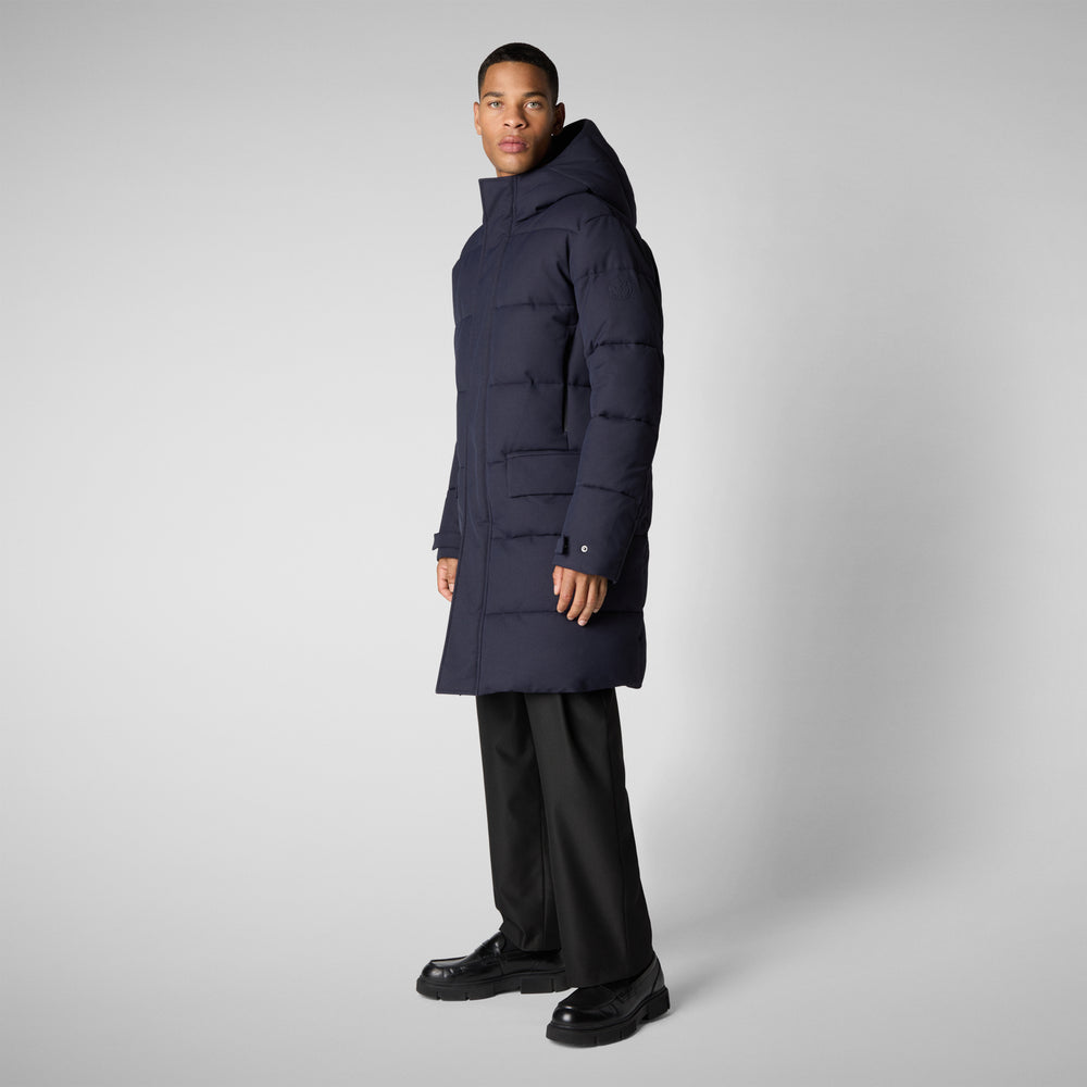 Save the duck PIUMINO ANIMAL FREE CON CAPPUCCIO COSMO BLU NERO In Linea