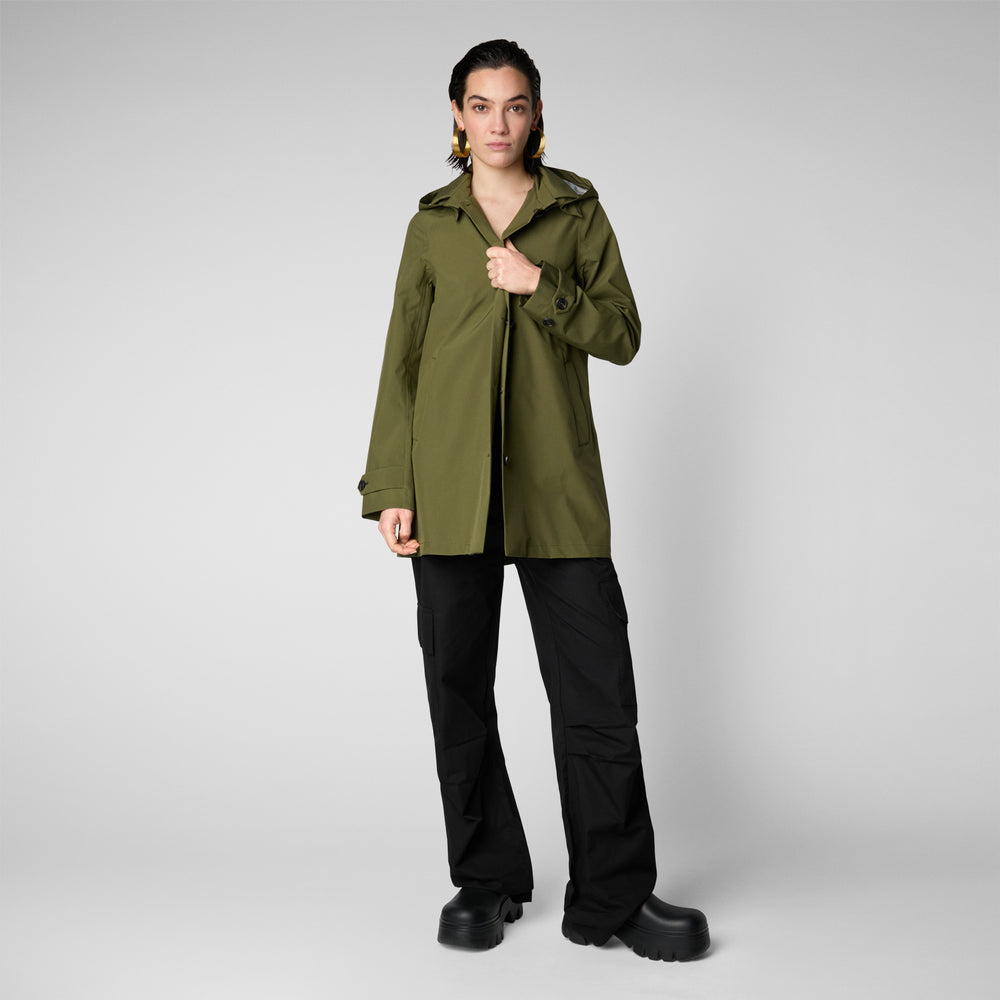 Save the duck Impermeabile donna April Verde oliva Sottocosto