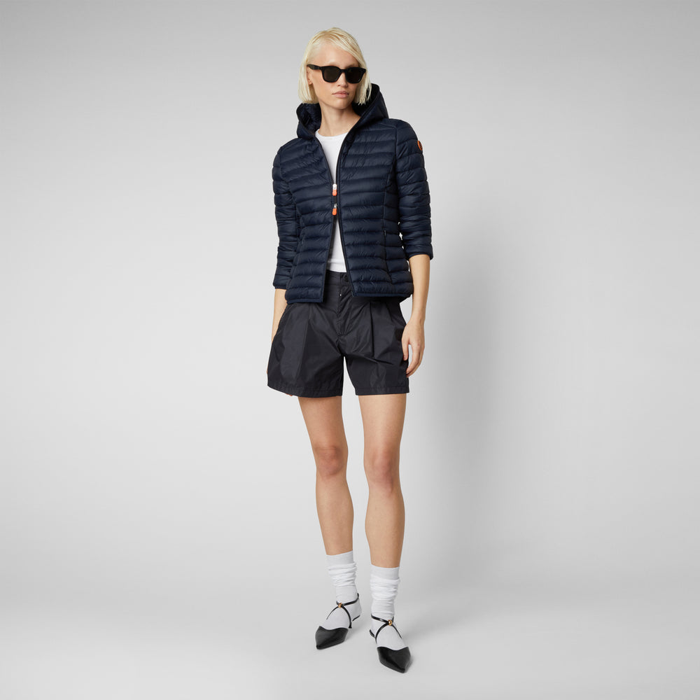 Save the duck Piumino animal free con cappuccio donna Daisy blu Nero Offerte