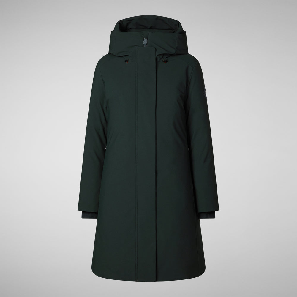 Save the duck PARKA DONNA CON CAPPUCCIO SIENNA VERDE NERO Nuova