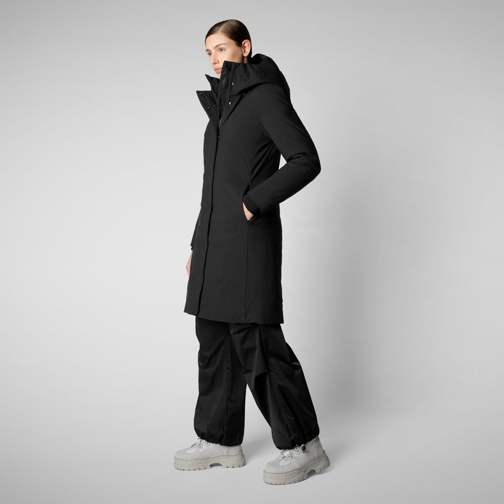 Save the duck PARKA DONNA CON CAPPUCCIO SIENNA NERO Spedizione gratuita