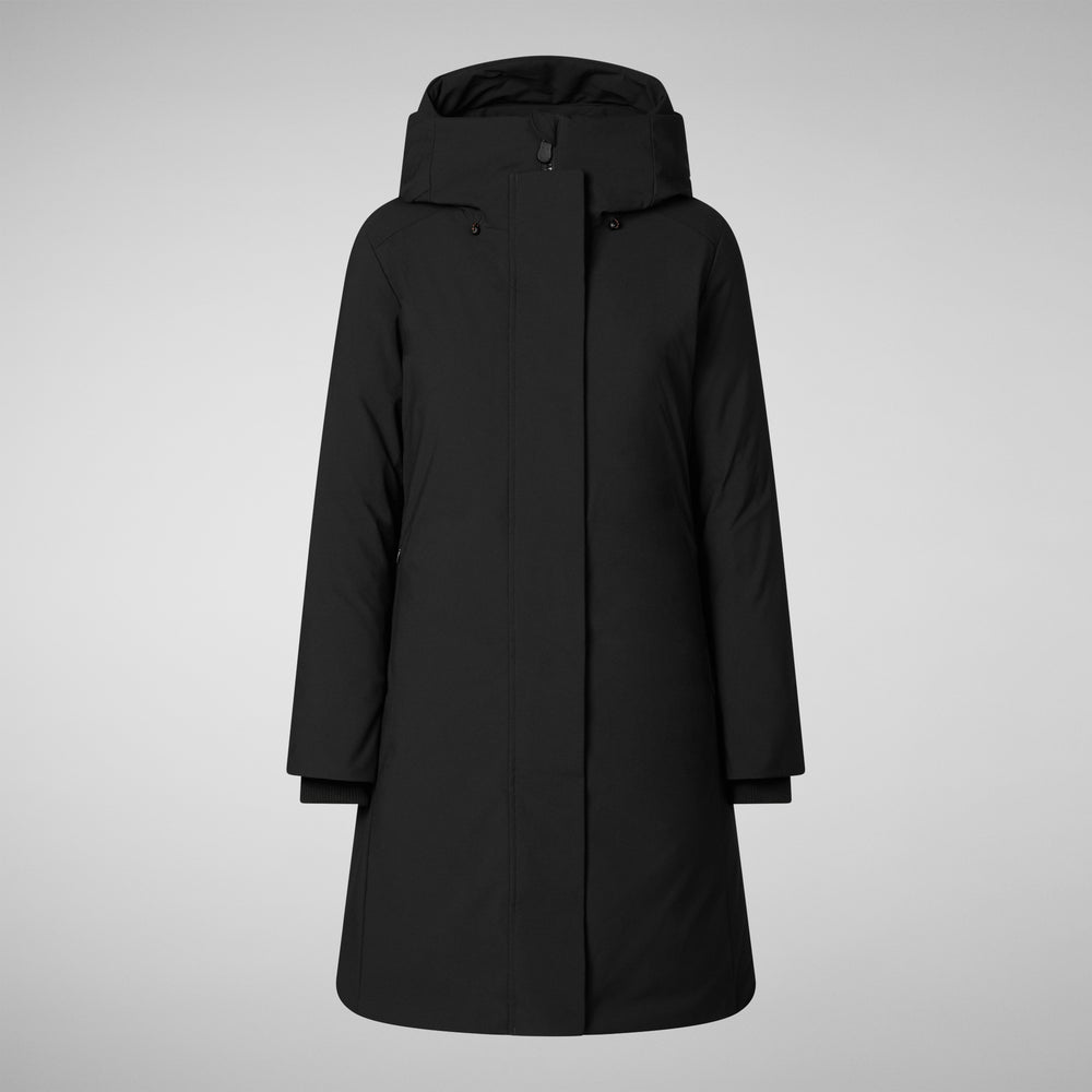 Save the duck PARKA DONNA CON CAPPUCCIO SIENNA NERO Spedizione gratuita