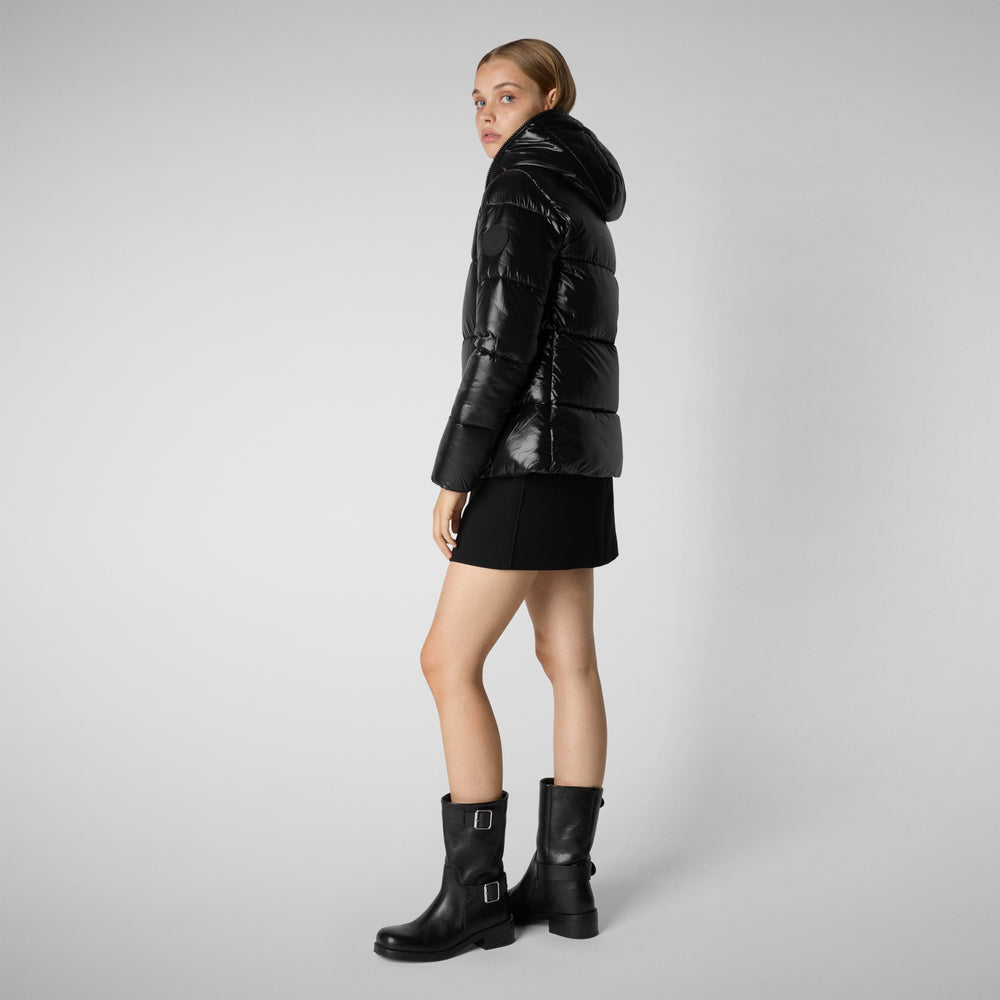 Save the duck PIUMINO ANIMAL FREE CON CAPPUCCIO DONNA LOIS NERO Negozio online di fabbrica