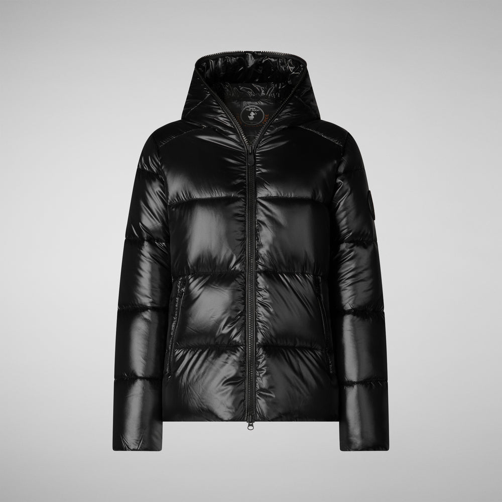 Save the duck PIUMINO ANIMAL FREE CON CAPPUCCIO DONNA LOIS NERO Negozio online di fabbrica