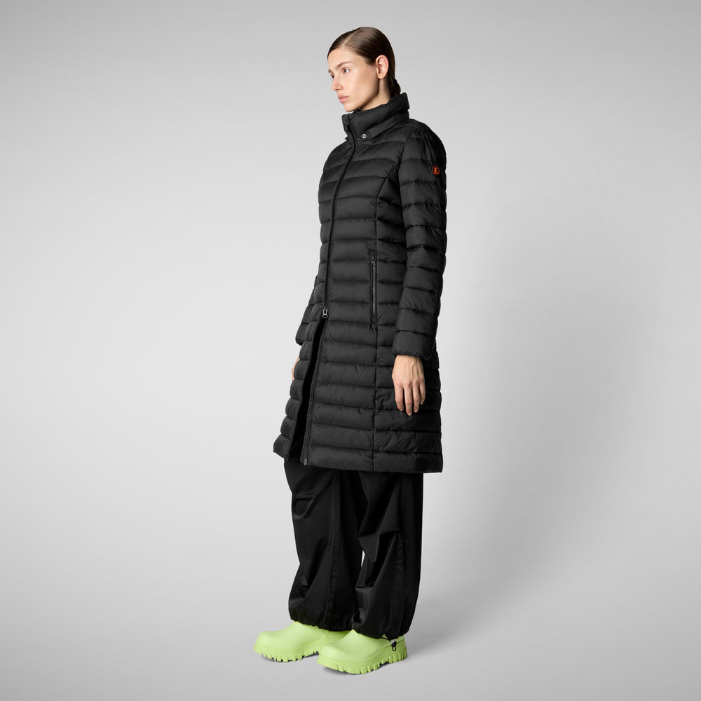 Save the duck PIUMINO ANIMAL FREE CON CAPPUCCIO DONNA EILEEN NERO Prezzo di fabbrica