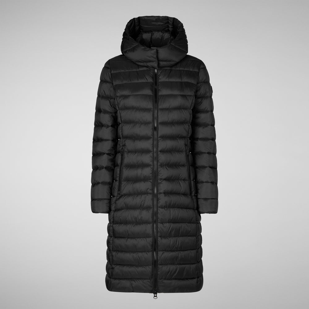 Save the duck PIUMINO ANIMAL FREE CON CAPPUCCIO DONNA EILEEN NERO Prezzo di fabbrica