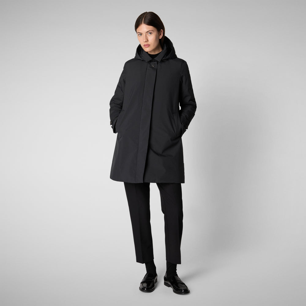 Save the duck CAPPOTTO CON CAPPUCCIO EMBIE BLU NERO Comprare a buon mercato
