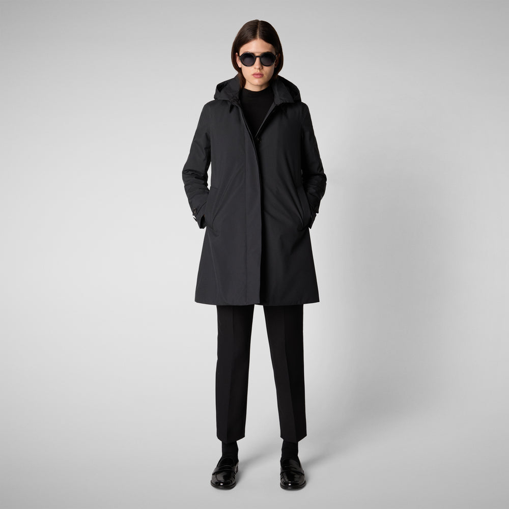 Save the duck CAPPOTTO CON CAPPUCCIO EMBIE BLU NERO Comprare a buon mercato