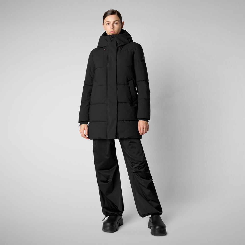 Save the duck PARKA DONNA CON CAPPUCCIO BETHANY NERO Grande vendita