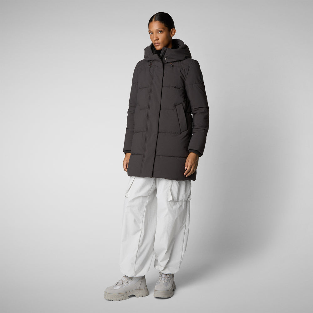 Save the duck PARKA DONNA CON CAPPUCCIO BETHANY BROWN NERO Flash Sale