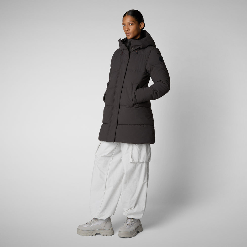 Save the duck PARKA DONNA CON CAPPUCCIO BETHANY BROWN NERO Flash Sale