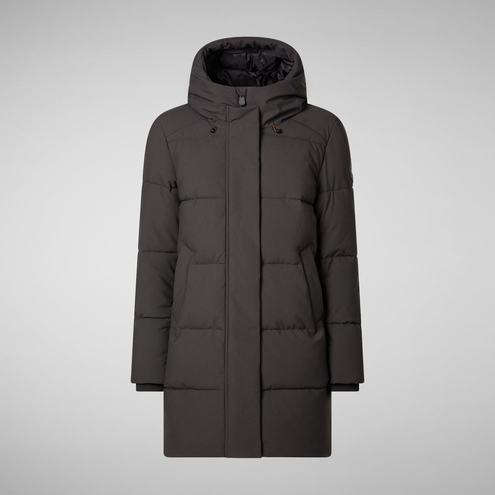 Save the duck PARKA DONNA CON CAPPUCCIO BETHANY BROWN NERO Flash Sale