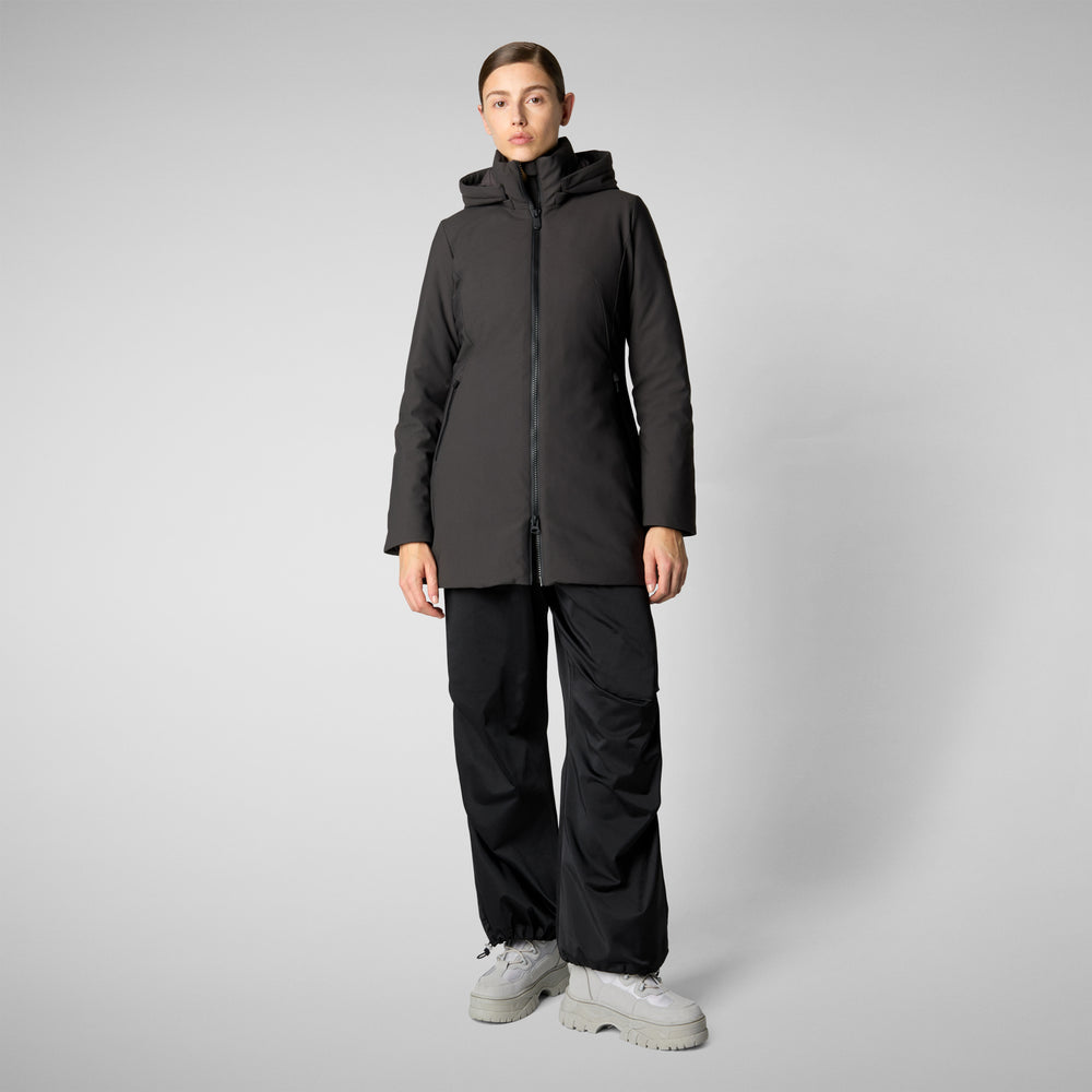 Save the duck giacca DONNA CON CAPPUCCIO LILA BROWN NERO Fornitura limitata