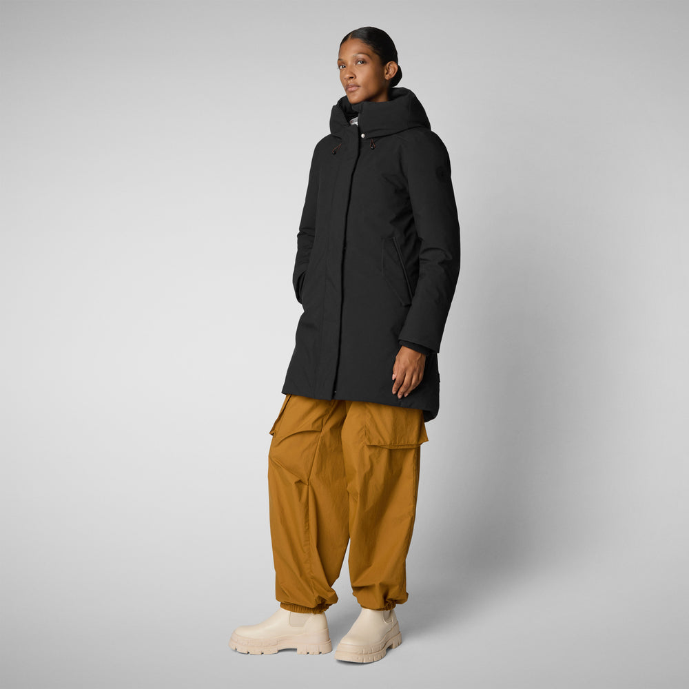 Save the duck PARKA DONNA CON CAPPUCCIO NELLIE NERO Shopping online