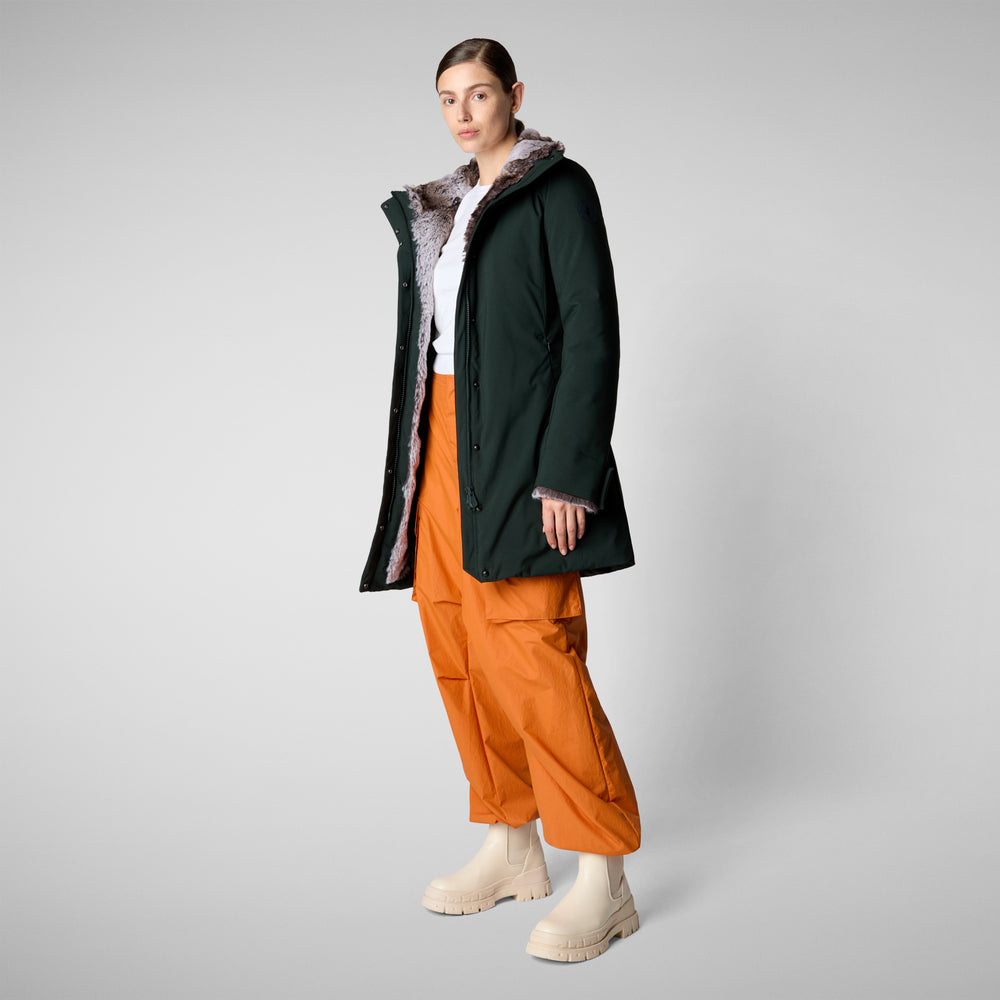 Save the duck PARKA DONNA CON CAPPUCCIO SAMANTAH VERDE NERO Black Friday