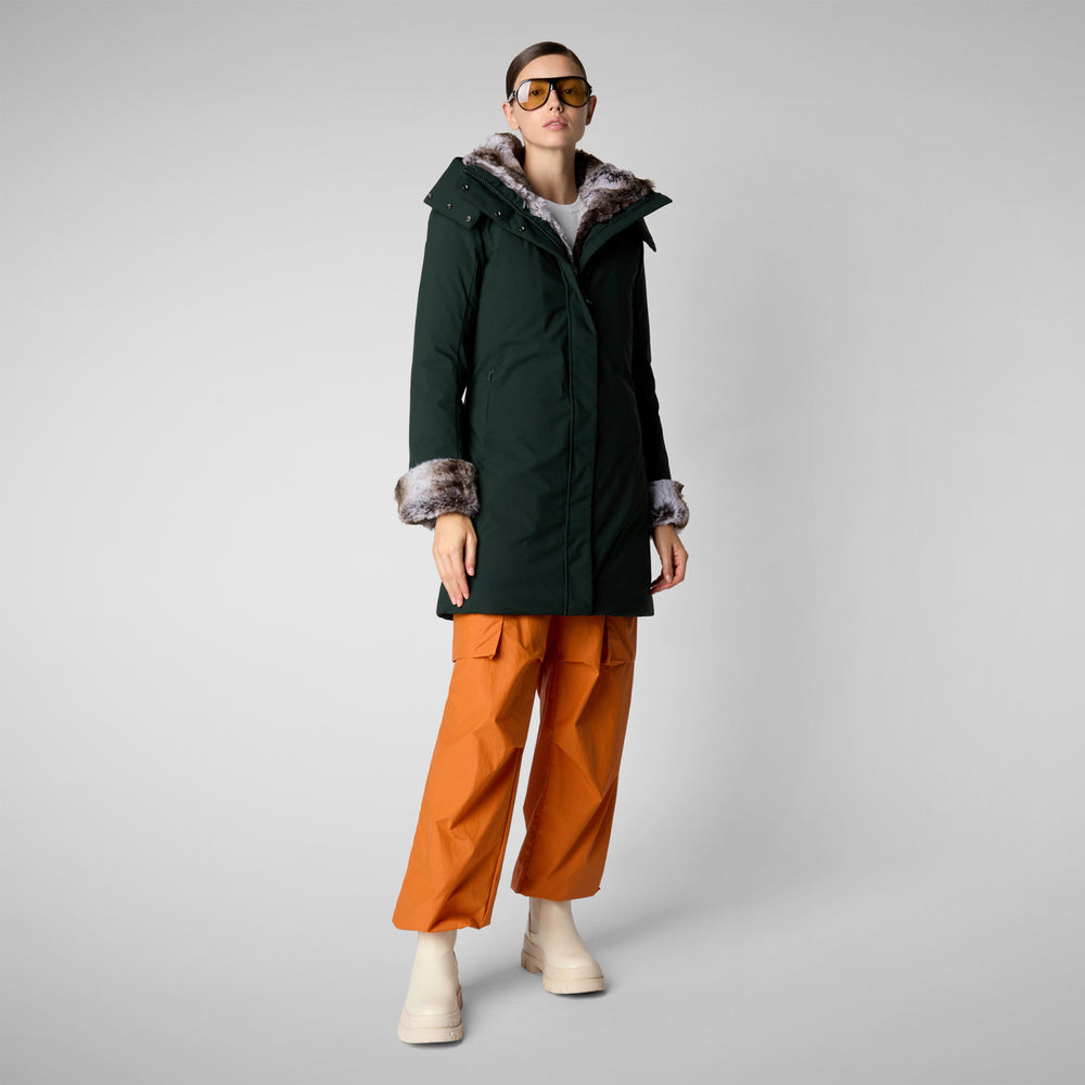 Save the duck PARKA DONNA CON CAPPUCCIO SAMANTAH VERDE NERO Black Friday