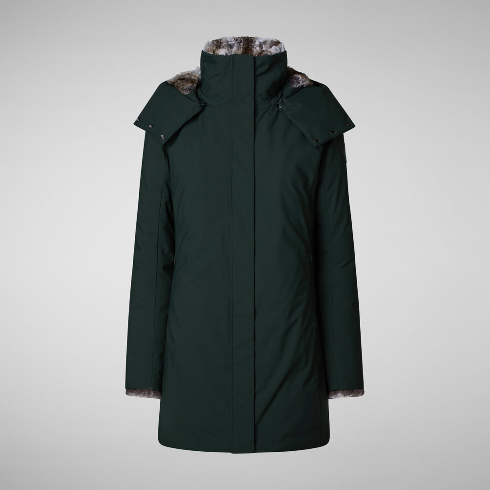 Save the duck PARKA DONNA CON CAPPUCCIO SAMANTAH VERDE NERO Black Friday