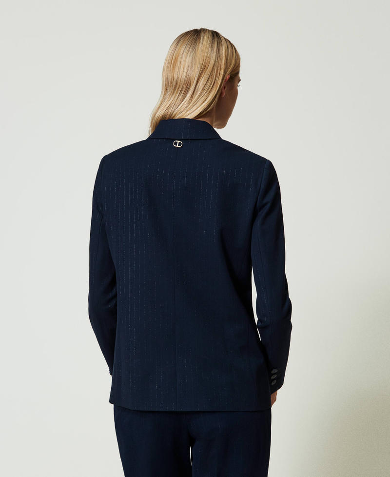 Scee by twin set Giacca blazer gessata lurex Online