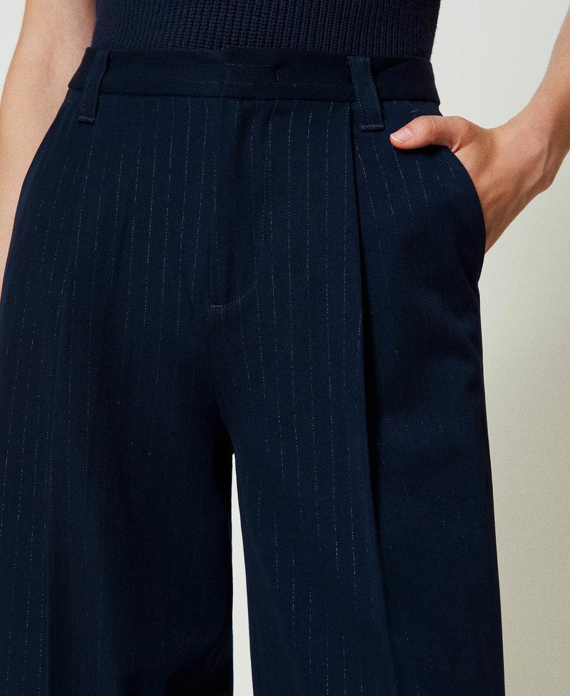 Scee by twin set Pantaloni wide leg gessati lurex In Vendita