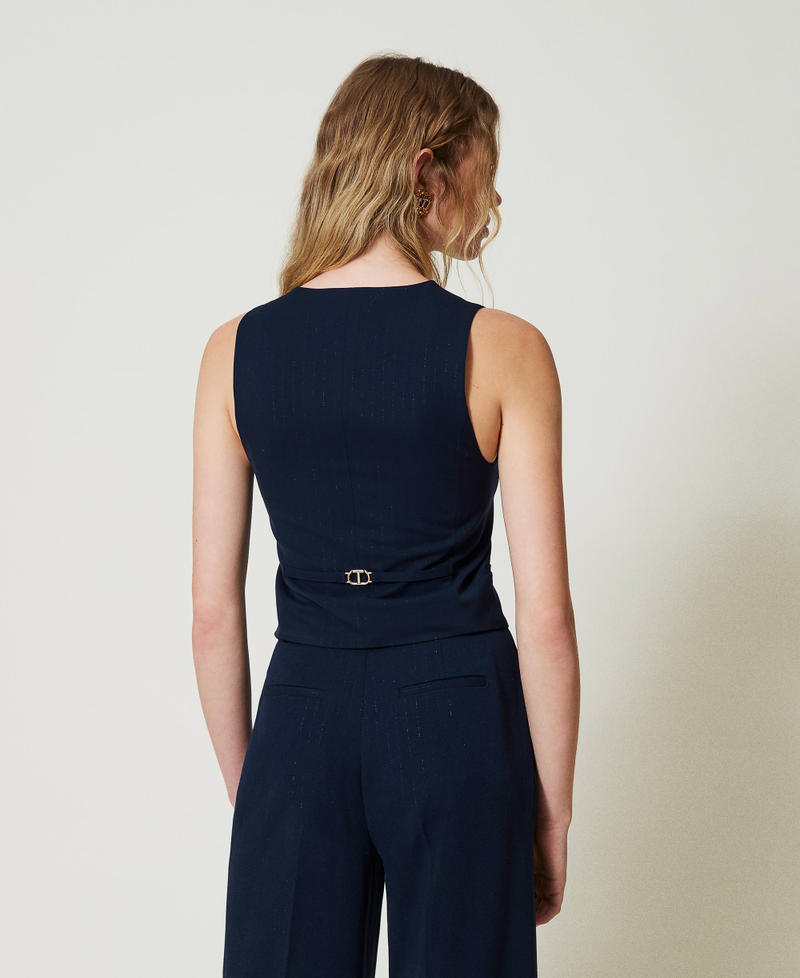 Scee by twin set Gilet fitted gessato lurex Saldi
