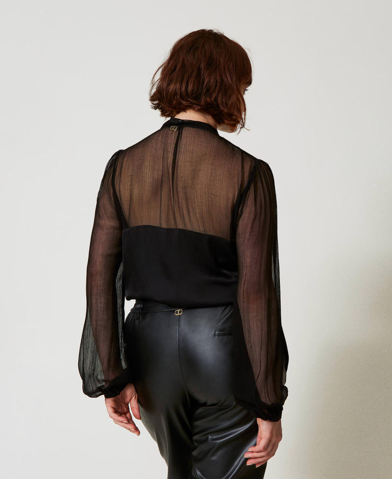 Scee by twin set Camicia in raso e chiffon Offerte