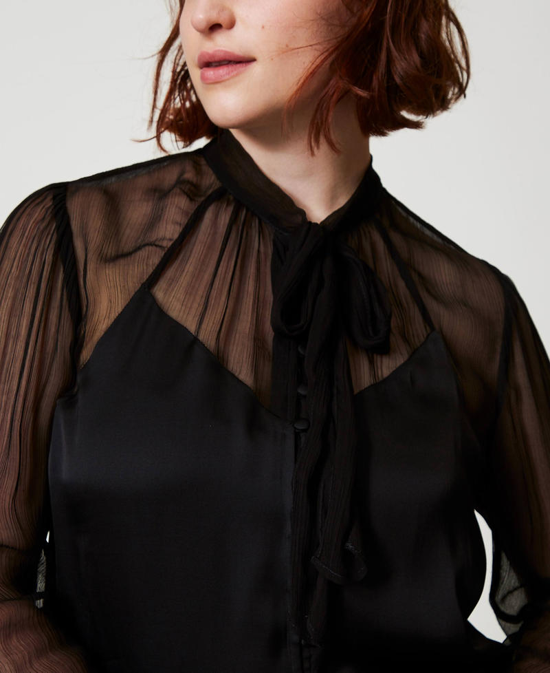 Scee by twin set Camicia in raso e chiffon Offerte
