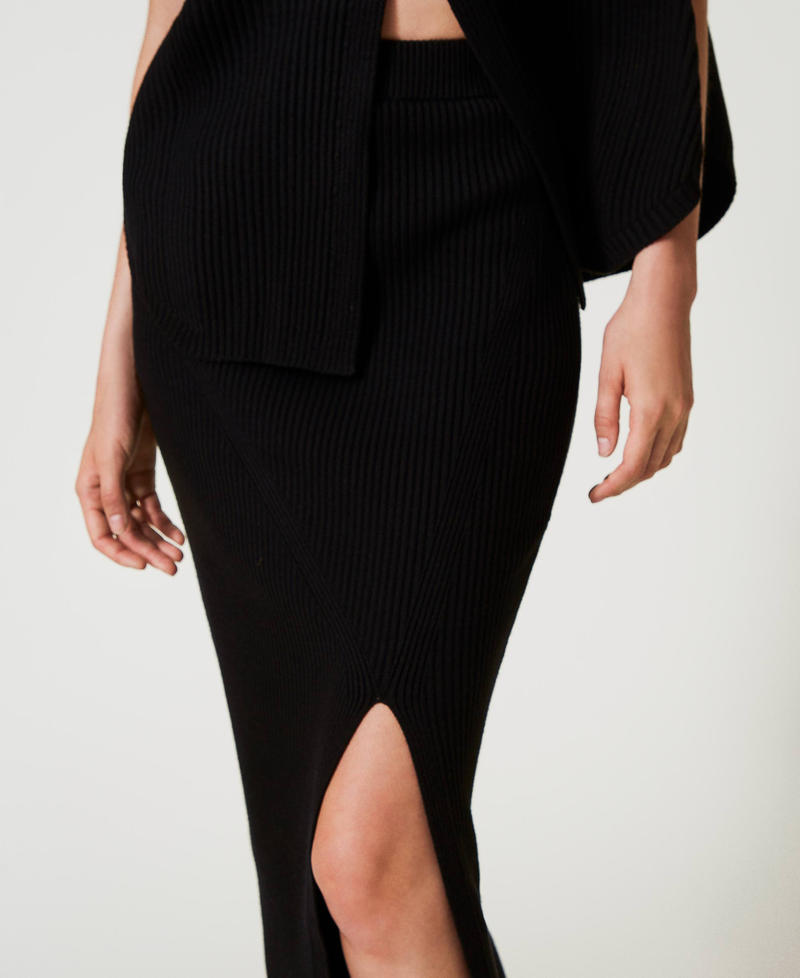 Scee by twin set Gonna longuette in maglia a costine Vendita Economica