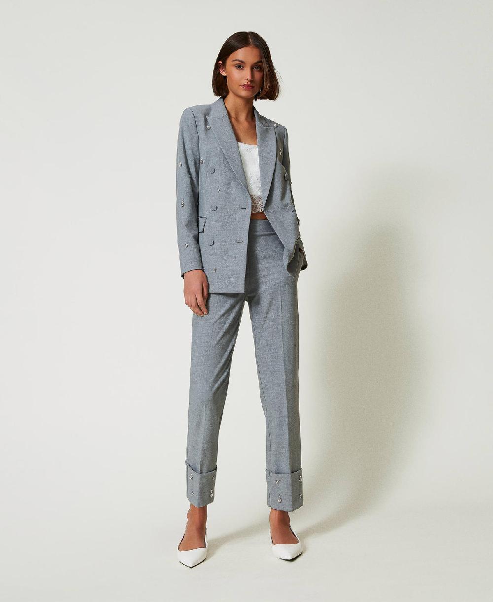 Scee by twin set Pantaloni con ricami a mano Italy