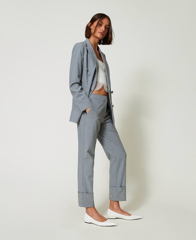Scee by twin set Pantaloni con ricami a mano Italy