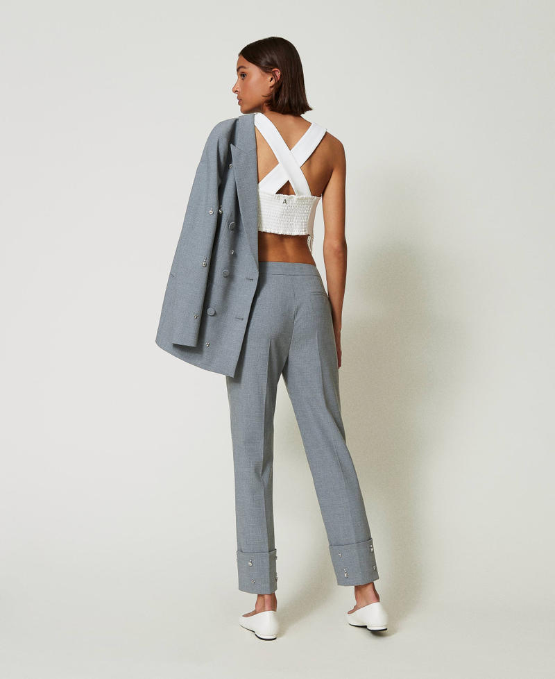 Scee by twin set Pantaloni con ricami a mano Italy