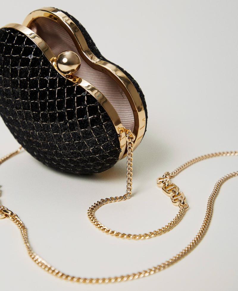 Scee by twin set Clutch 'Coup de coeur' in velluto ricamato Nuovo