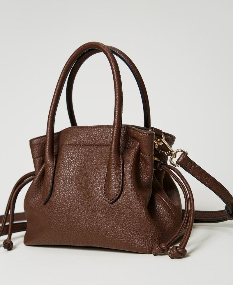 Scee by twin set Borsa a tracolla con Oval T e coulisse Spedizione Gratuita