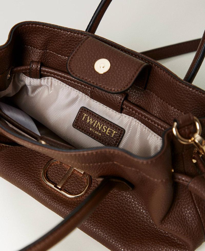Scee by twin set Borsa a tracolla con Oval T e coulisse Spedizione Gratuita