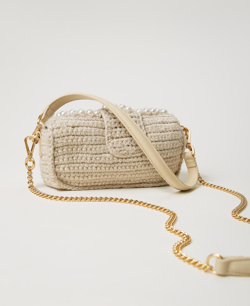 Scee by twin set Borsa a tracolla 'Amie' piccola crochet con perle Consegna Veloce