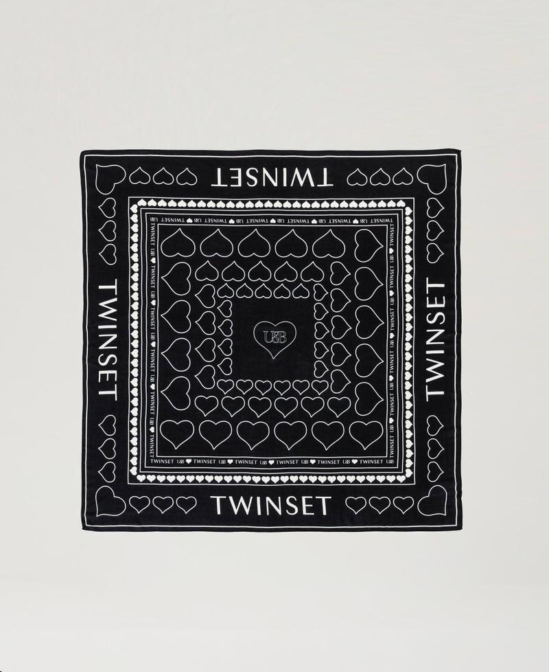 Scee by twin set Kefiah con stampa logo e cuori Vendita Calda