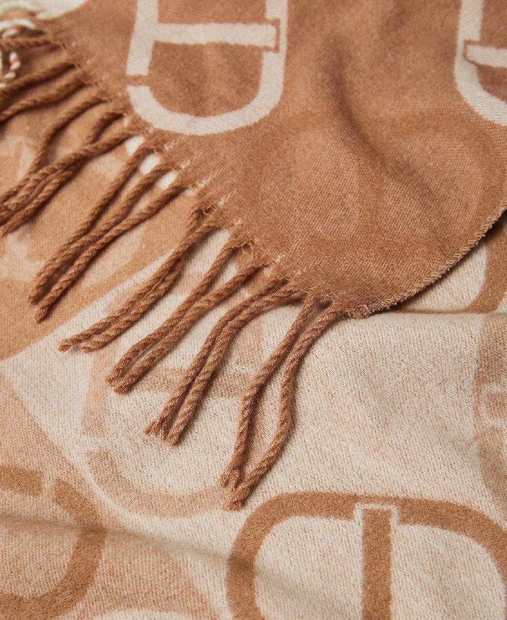 Scee by twin set Stola in panno jacquard con Oval T Vendita Economica