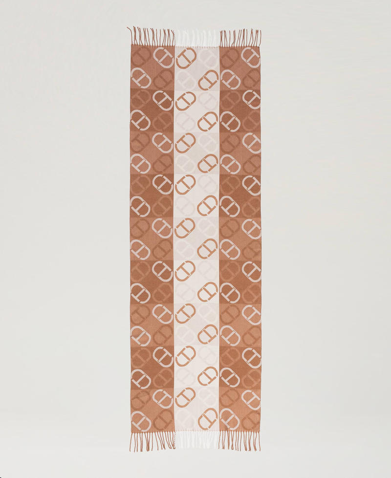 Scee by twin set Stola in panno jacquard con Oval T Vendita Economica