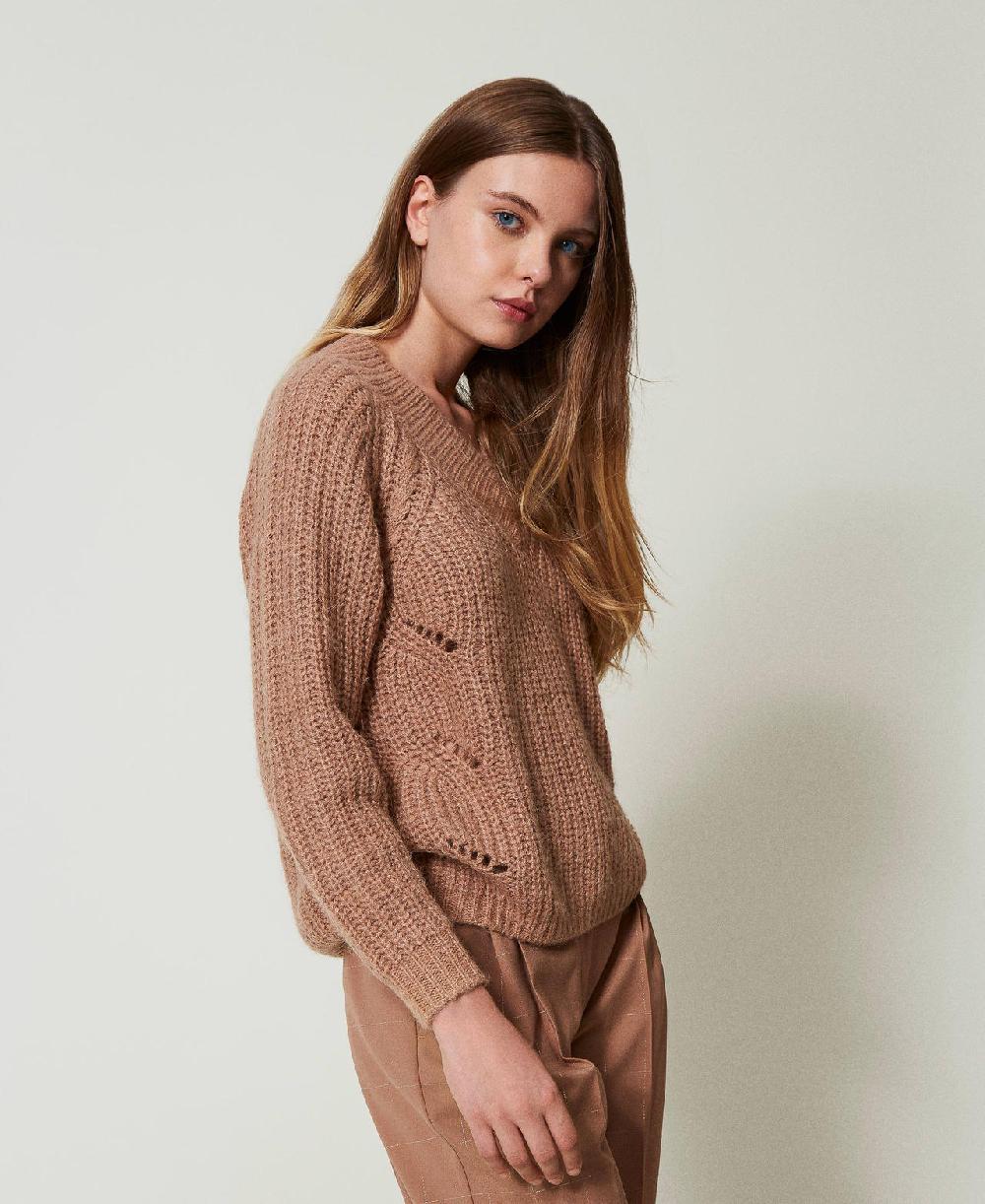 Scee by twin set Maglia a coste con trecce Nuovo