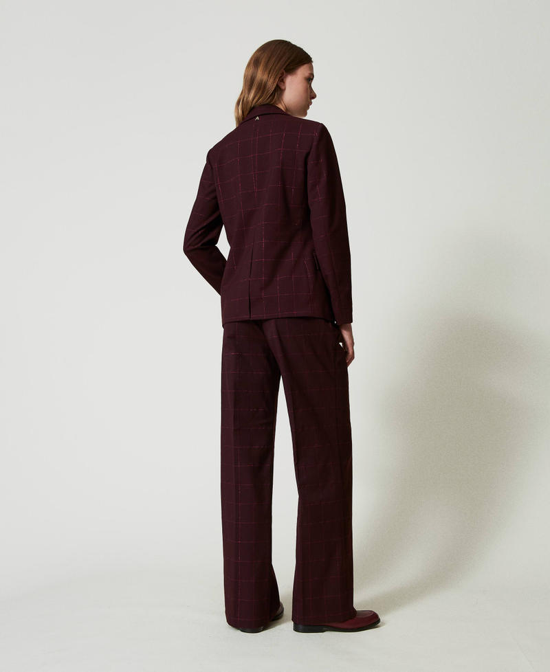 Scee by twin set Pantaloni a palazzo check con lurex Promozione