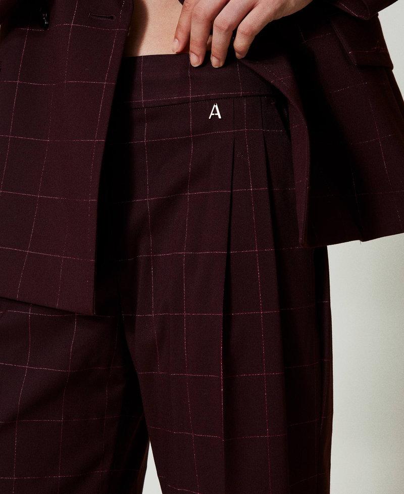 Scee by twin set Pantaloni a palazzo check con lurex Promozione