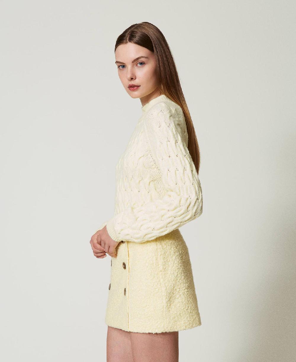 Scee by twin set Maglia lupetto in misto lana con trecce Pezzi Unici