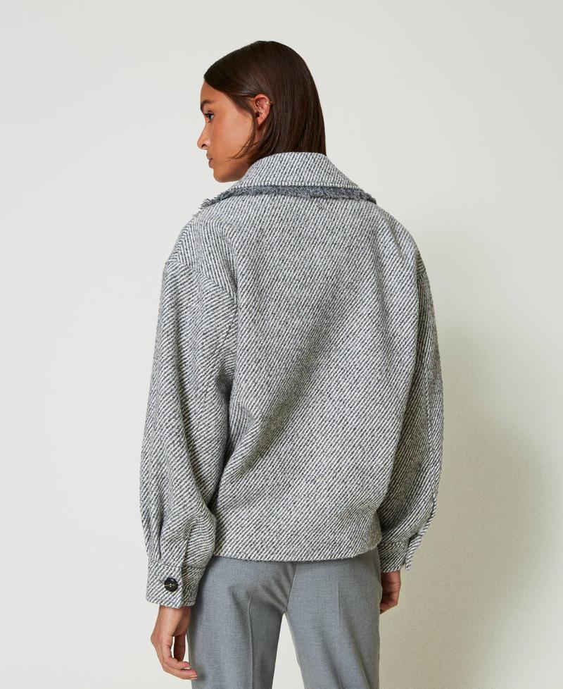 Scee by twin set Caban doppiopetto in panno bicolor Negozi Online